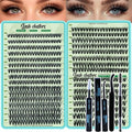 FebFeb Lash Clusters Kit 640pcs Eyelash Cluster Extensions 30D+40D Curl Individual False Eyelashes Natural Fluffy Mink Lash Clusters Extension Kit (9-16mm with Lash Bond&Seal,Brush,Tweezers)
