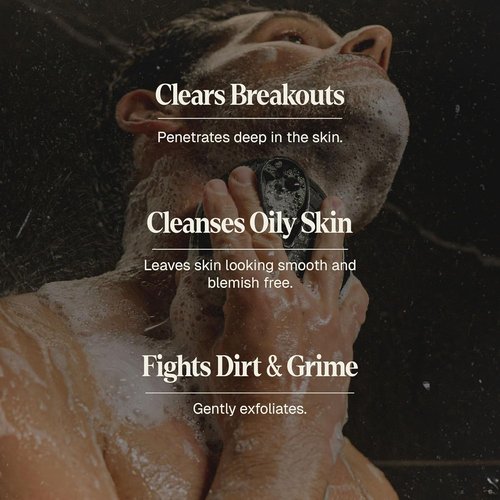 Black Wolf Salicylic Acid Acne Face Wash for Men - Charcoal Cleanser & Exfoliator for Oily Skin - Gentle Daily Treatment Clears Breakouts