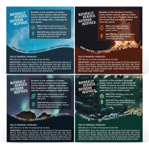 Every Man Jack Cold Processed Mens Bar Soap Variety Gift Set - Invigorating Winter Scents - Deeply Cleans, Hydrates with Naturally Derived Ingredients - 5 ounce (pack of 4)