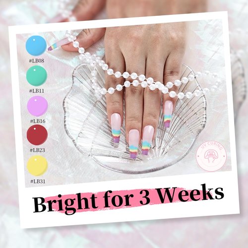 JODSONE Gel Polish Nail Art Gel Liner Set 32 Colors Orange Grey Pink Green Blue White Black Need U V Lamp Cured with Thin Brush,Nail Art Gifts for Women