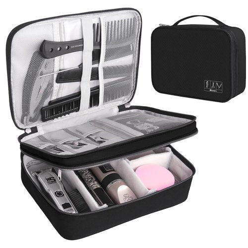 AIHOPESTO Barber Case Barber Tool Bags Barber clipper Bag Barber Cases for Clippers and Supplies Professional Barber Accessories Kit Hair Cutting Scissors Storage Bag Shaving Kits (Black)