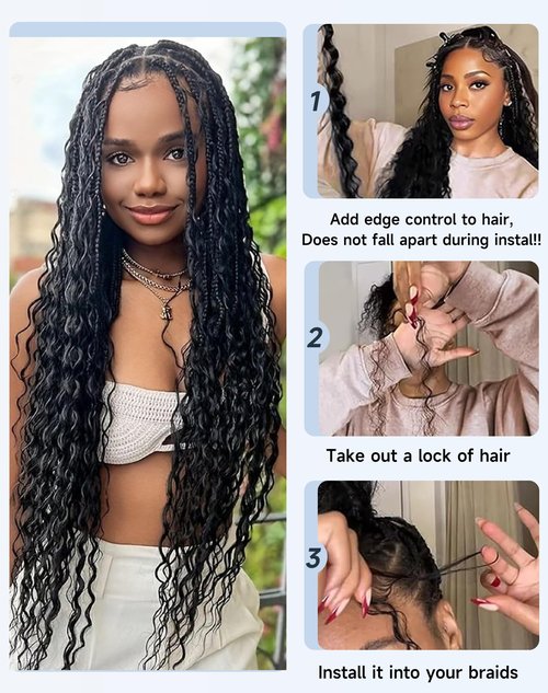 Human Braiding Hair For Boho Braids 110g Curly Boho Hair For Braiding Knotless 12A 100% Unprocessed Brazilian Virgin Hair Extensions Bulk Bohemian 4 Bundles/Pack Natural Color 16Inch