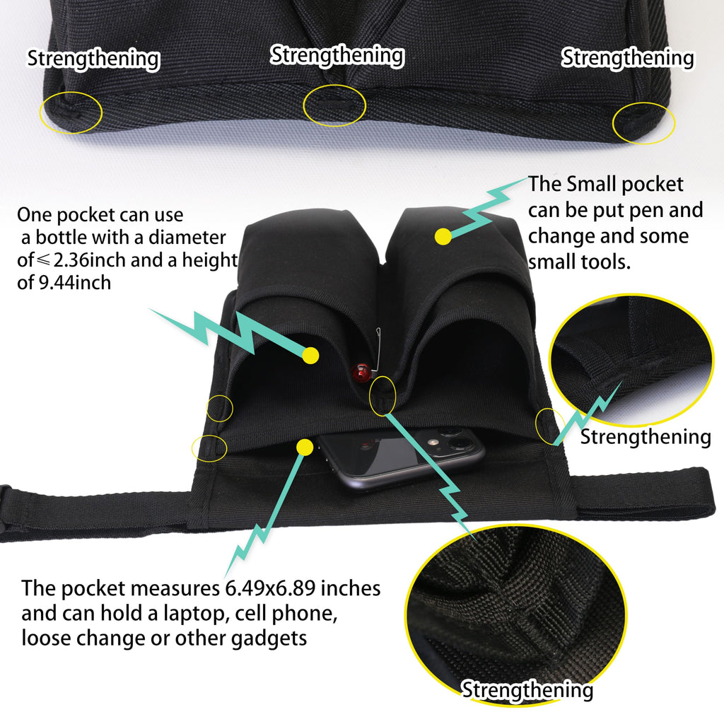 YOURUIMEI Professional Massage Therapist Holster with Adjustable Belt, Massage Bottle Bag, Massage Lotion Holster,Black(YR-XJ-2KD)