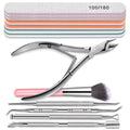 Nail File and Buffer, TsMADDTs Manicure and Pedicure Tool Kit with Files and Buffers Block Set, Polish Buffer, Cuticle Pusher, Cuticle Nipper, Peeler, File Lifters for Toenail,13 pcs Nail Care Kit
