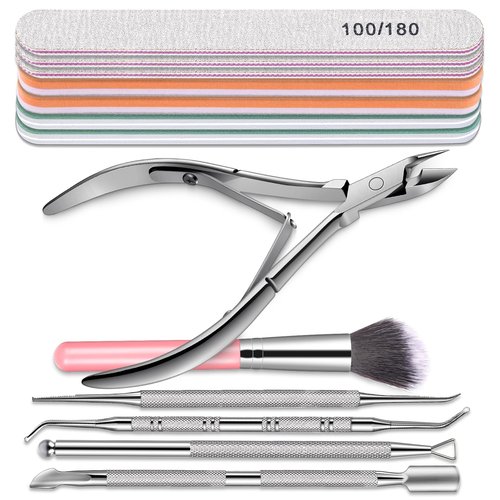 Nail File and Buffer, TsMADDTs Manicure and Pedicure Tool Kit with Files and Buffers Block Set, Polish Buffer, Cuticle Pusher, Cuticle Nipper, Peeler, File Lifters for Toenail,13 pcs Nail Care Kit