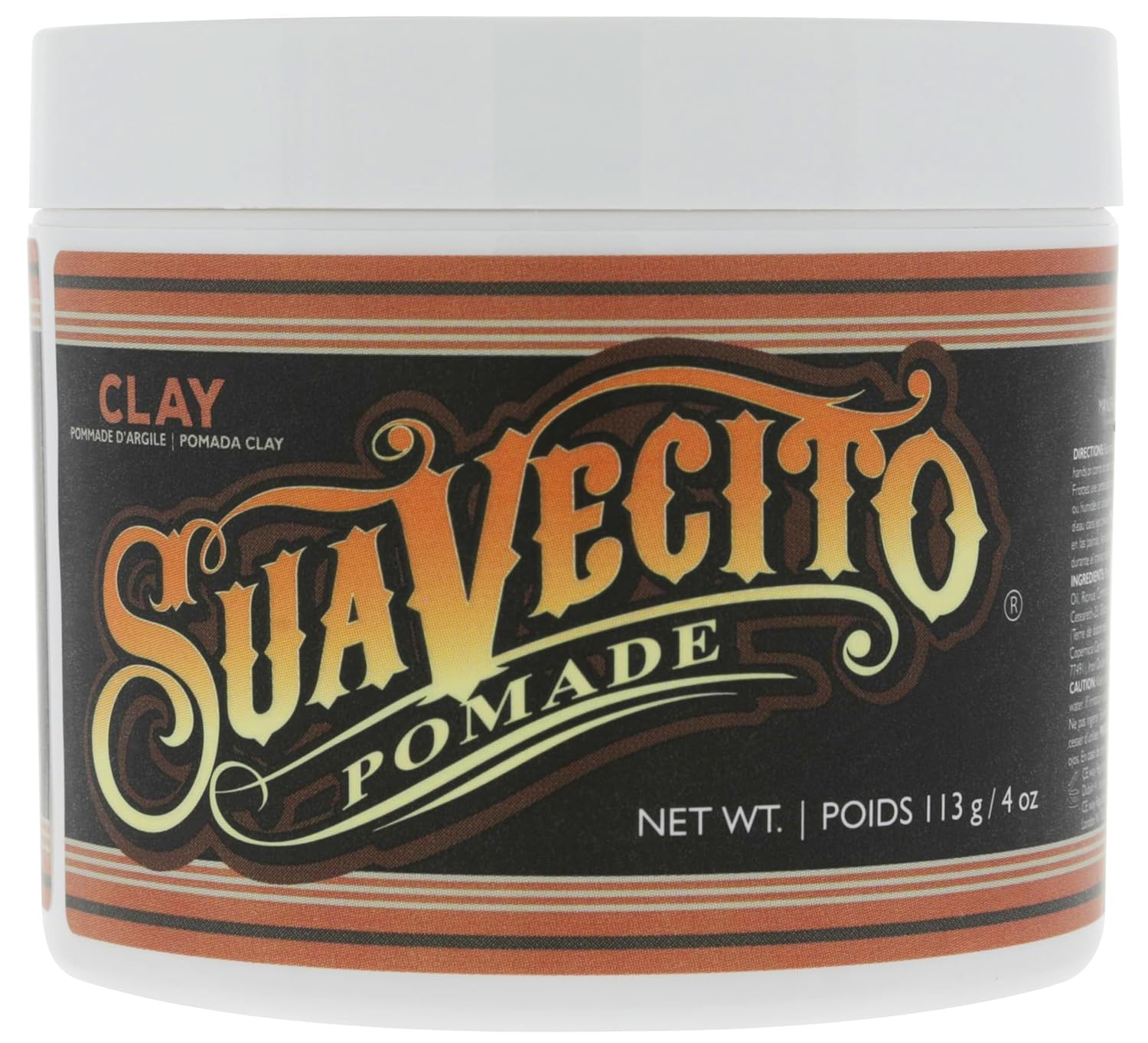 Suavecito Pomade Firme Clay for Men - Strong Hold & Low Shine Matte Finish - 4 oz Professional Hair Styling Clay