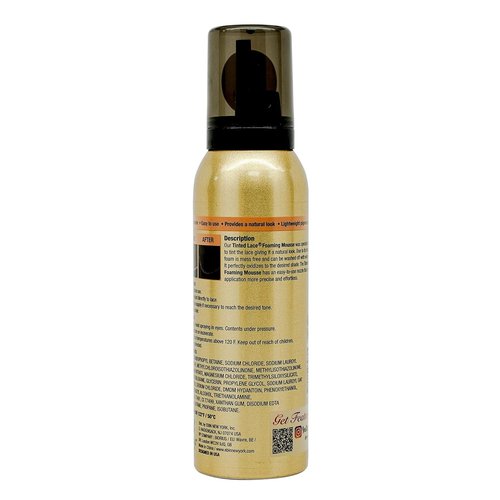 EBIN NEW YORK Tinted Lace Foaming Mousse - Light Warm Brown | 3.38oz (100ml) for Flawless Finish