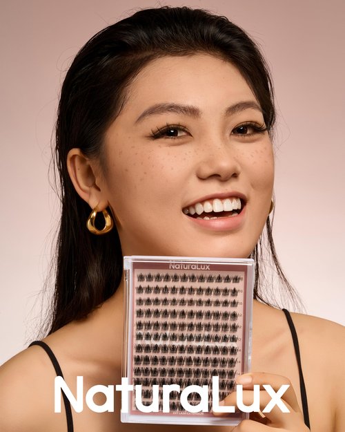 NATURALUX Hybrid Doll Wispy Mixed Lash NL04; 10mm, 12mm, 14mm, 16mm; 144 Total Count; False Eyelash Clusters, Individual Lashes, Lash Extensions, Lash Clusters, D Curl