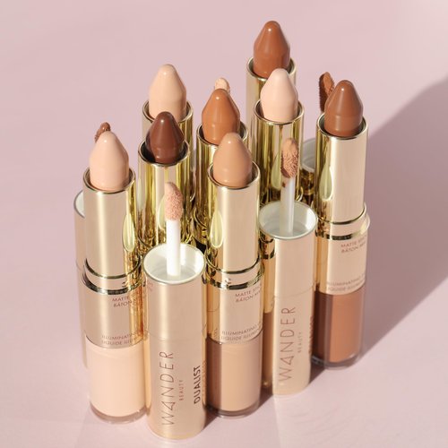 "Wander Beauty Dualist Matte and Illuminating Concealer Makeup - Golden Tan - Dual-Ended Matte Concealer Stick + Liquid Concealer - Full Coverage Concealer Brightens, Firms, & Hydrates Under Eyes"