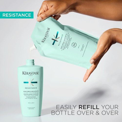 Kerastase Resistance Force Architecte Shampoo - Rebuilds & Nourishes Damaged Hair, 16.9 Fl Oz