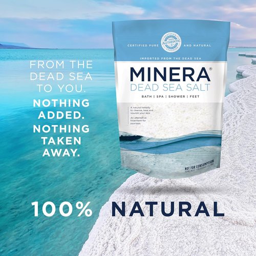Minera Fine Grain Dead Sea Salt - 100% Pure & Natural Bath Soaks | 5 lbs, Fast-Dissolving, Unscented
