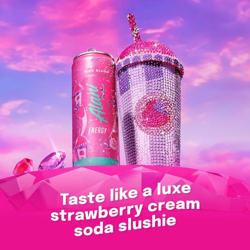 Alani Nu Pink Slush Energy Drinks - Sugar Free, Low Calorie, 200mg Caffeine | 12 Pack of 12 Fl Oz Cans