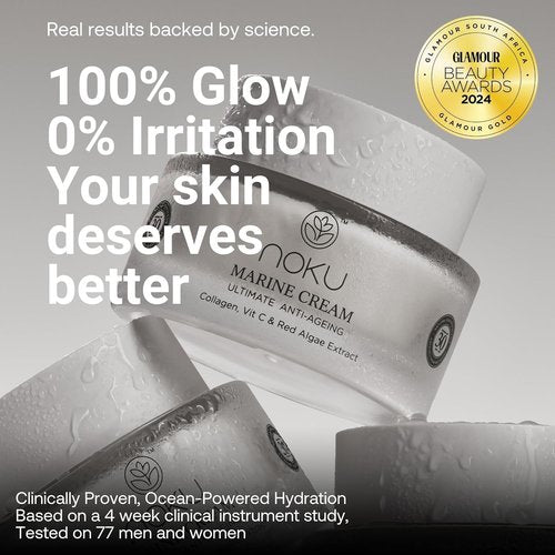 Noku Marine Cream - EWG Verified Ultra-Hydrating Anti-Aging Moisturizer with Red Algae & Vegan Collagen | 50 ml | Vegan & Cruelty-Free