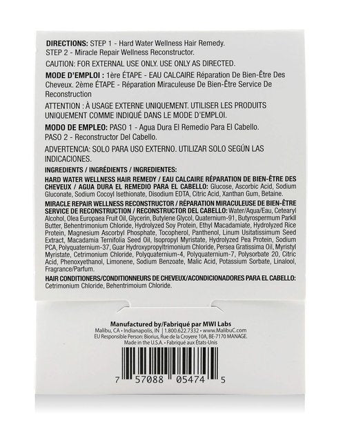 Malibu C Mini Rehab Hard Water Wellness | 2 Nourishing Remedy Packets for Clean, Healthy Hair