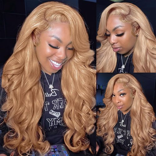DSEKCAIN 27# Honey Blonde 2x6 Body Wave Lace Closure 100% Real Human Hair 14 Inch
