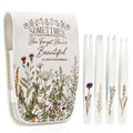 Personalized Tweezers Set for Women Facial Hair in Floral Travel Case, Small Self Care Inspirational Thoughtful Valentines Gifts for Her Friend, Eyebrow Ingrown Hair Splinter Removal Grooming Kit
