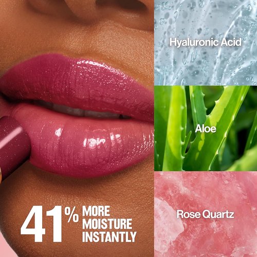 Revlon Super Lustrous Glass Shine Balm - Hydrating Tinted Lip Balm with Hyaluronic Acid & Aloe | 002 Pink Flip, 0.11 oz