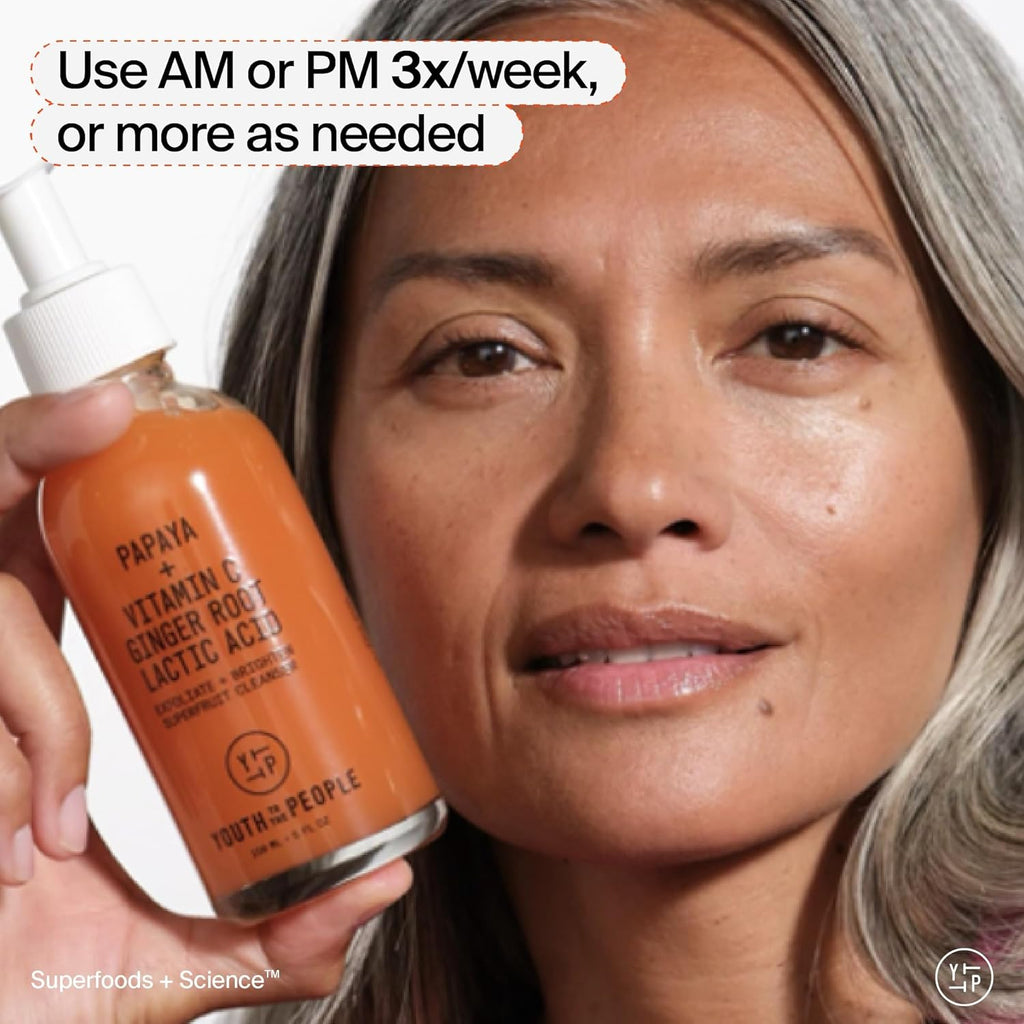 Youth To The People Superfruit Facial Cleanser - Gentle Exfoliating Face Wash with Papaya & Vitamin C for Radiant Skin | AHA + BHA Formula, Sulfate-Free