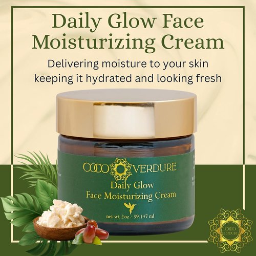 Daily Glow Face Moisturizing Cream - Ultra Hydrating Formula with Vitamin E & Jojoba Oil | 2oz for Dry, Sensitive Skin