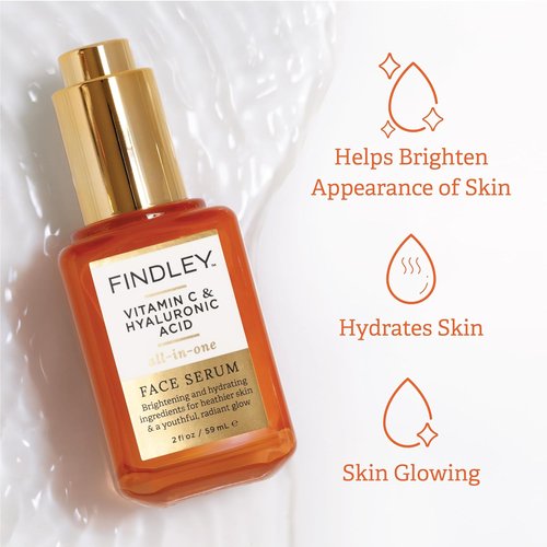 Findley All-in-One Face Serum - Hydrating Vitamin C & Hyaluronic Acid | Anti-Aging Formula for Youthful Skin (2 Fl Oz)