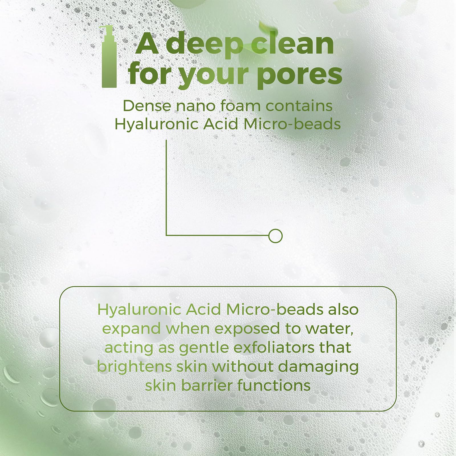 WNP Foaming Face Wash|Gentle Facial Cleanser with Hyaluronic Acid+APG Deep Hydration,Skin Barrier Repair,Zero Friction Exfoliation,for All Skin Types 150ml/5.29oz.