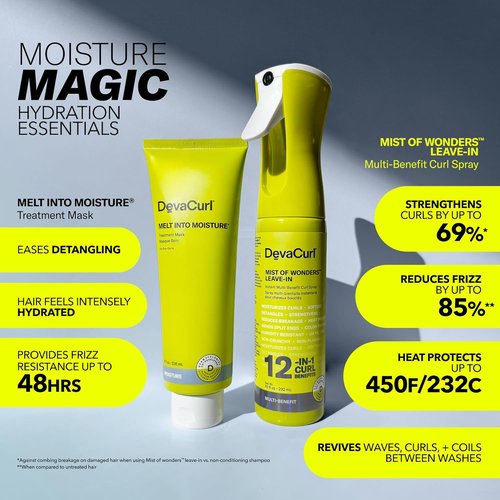 DevaCurl Moisture Magic Hydration Essentials Kit - Melt In Moisture Mask & 12-in-1 Leave-In Spray