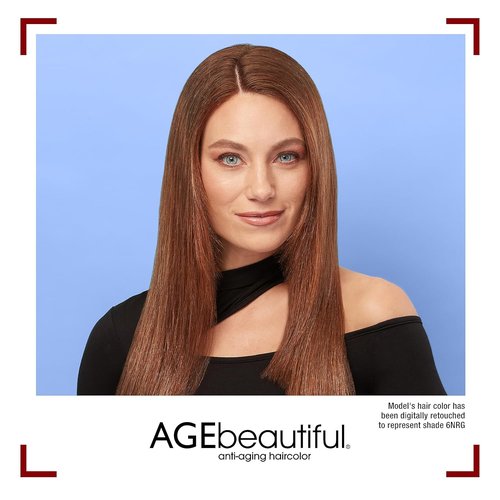AGE Beautiful Permanent Hair Color Dye - 100% Gray Coverage & Anti-Aging Formula | Biotin Infused for Thicker, Healthier Hair
