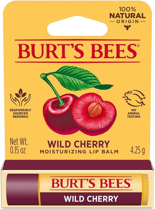 Burt’s Bees Wild Cherry Lip Balm - Nourishing Hydration in 0.15 Ounce Tube