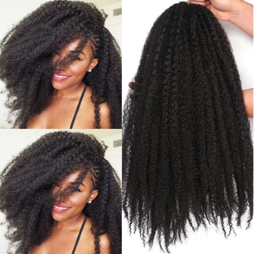 Marley Twist Braiding Hair-18 Inch 180Roots/unfold Soft Soft Marley Twist Hair For Twists 6 Packs Lightweight Cuabn Twist Hair For Black Women (18 Inch 6 Packs, 1B#)