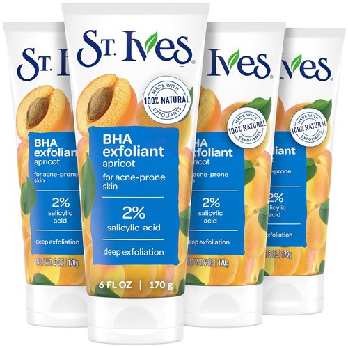 St. Ives Acne Control Face Scrub - Deep Exfoliator with Salicylic Acid for Radiant Skin | 6 oz, 4 Pack