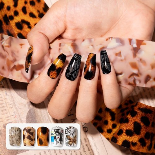 GELLEN 2Pcs Nail Foil Transfer Gel, 18ml Foil Glue Gel for Nails Stickers, Nail Foils Transfer Nail Art Glue Gel Polish, Complete Clear Transferred Pattern, Cure 30-60s, Non-toxic HEMA Free TPO Free
