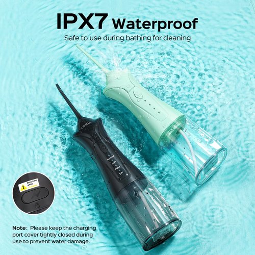 COSLUS 2-Pack Water Flosser for Teeth: Water Dental Pick Set with Refined Packaging for Couples Friends, 3 Modes & 8 DIY Levels for Sensitive Gums & Braces, Ideal for Family Sharing, Black & Green
