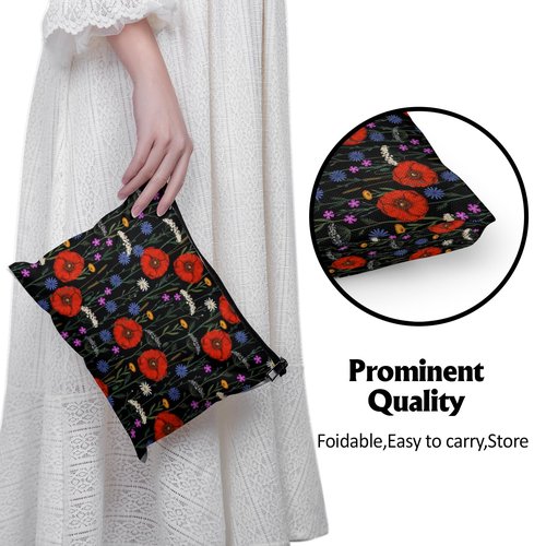 Cafl Boho Wildflower Makeup Bag Floral Botanical Cosmetic Bag for Women Large Capacity Make Up Bag Portable Travel Toiletry Pouch Organizer 10 * 8inch