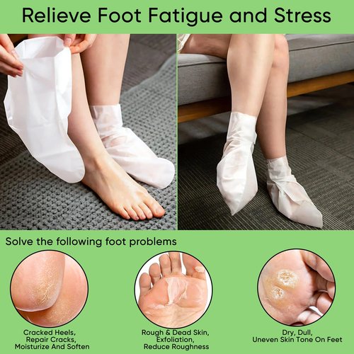 Berlaney Aloe Vera Foot Peeling Mask, Baby Feet Exfoliating Peel for Dead Skin Removal& Moisturizing Care, Dry Cracked Heels Relief, Softening Rough Feet Spa Socks, 3 Pairs Pack(Unisex)
