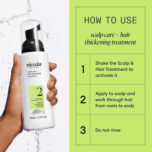Nioxin System 2 Leave-In Treatment - Hair Thickening Formula for Natural Thinning Hair | Boost Density & Strength with Niacinamide & Biotin