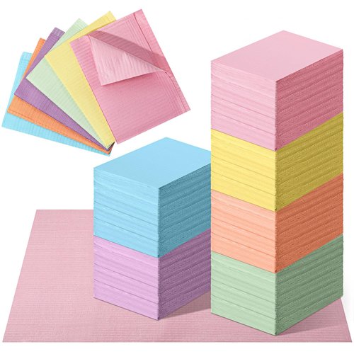 Jetec 360 Pcs Disposable Dental Bibs Sheets Nail Art Mat 3 Ply Waterproof 13'' x 18'' Clean Pads Tattoo Tray Cover(Multicolor)