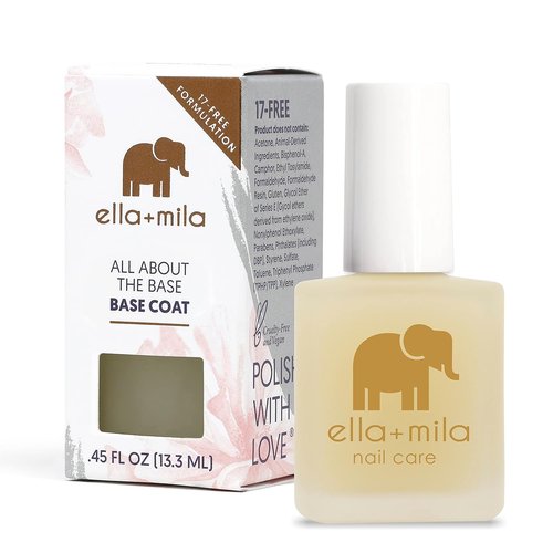 Ella+mila Ridge Filler Base Coat Nail Polish - Smoothing Treatment for Natural Nails | Nourishing Clear Polish (0.45 fl oz)