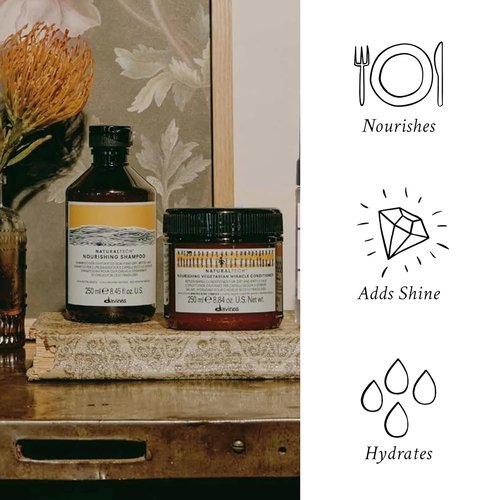 Davines Naturaltech Nourishing Shampoo & Conditioner - Gentle Cleansing for Dehydrated Hair, Adds Softness & Hydration