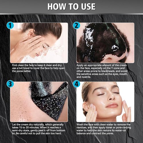 Skiennix Charcoal Peel Off Mask - Deep Cleansing Blackhead Remover for Face & Nose | 4.23 OZ