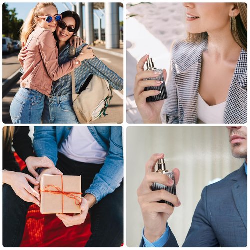 Segbeauty 1.7oz Travel Perfume Atomizer Refillable, 2pcs Cologne Spray Bottle Atomizer, 50ml Refillable Empty Glass Perfume Bottles, Fine Mist Spray Bottles Cologne Refill Bottle for Travel