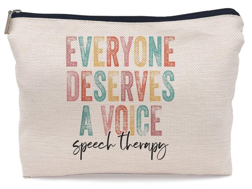 Lacosu Everyone Deserves a Voice Speech Therapy Makeup Bag Speech Therapist Gift Cosmetic Makeup Bag for Her Women Teen Girls,Speech Therapy Assistant Gifts
