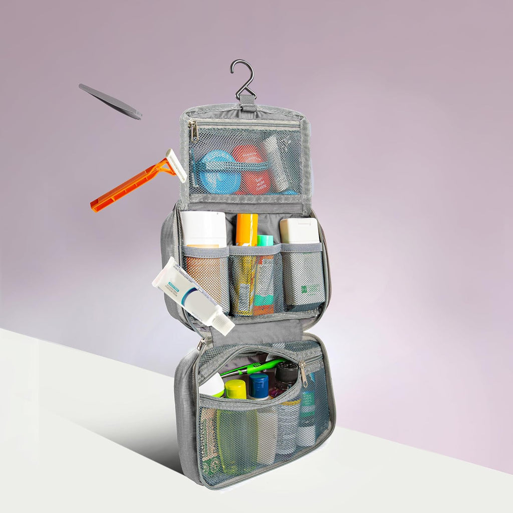 Travelon Compact Hanging Toiletry Kit - Organized Travel Storage Solution | Lightweight & Portable