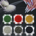 6 Bottles Micro Pixie Crystals for Nails Caviar Beads Nail Beads Gravel Nail Diamonds Stone Crystal Rhinestones Nail Decorations for DIY 3D Nail Art （Silver, Red, Black,Gold,Hematite,Green）