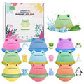 SHUCHING 9 PCS XXL Frog Bath Bombs with Surprise Inside, Organic Bubble Bath Fizzy Balls for Kids, Birthday Gifts Set for Boys Girls