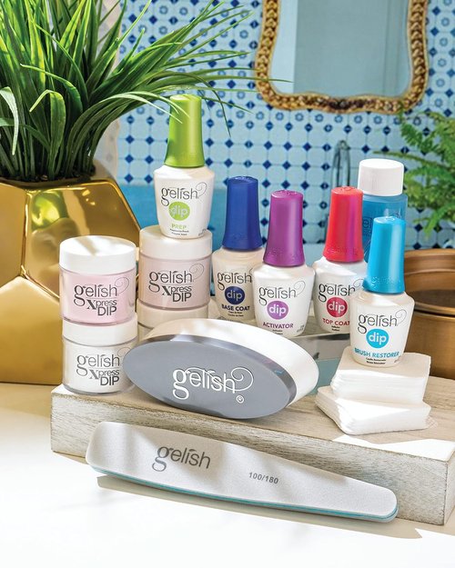 Gelish Xpress Dip N Brush French Kit - Chip-Proof Nail Dip Powder for 21+ Days of Wear | Easy Application