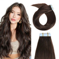 YILITE Tape in Human Hair Extensions 16 inches 20pcs 40g Silky Straight Tape in Hair Extensions Remy Human Hair #2 Dark Brown Hair Extensions(16 inch #2)