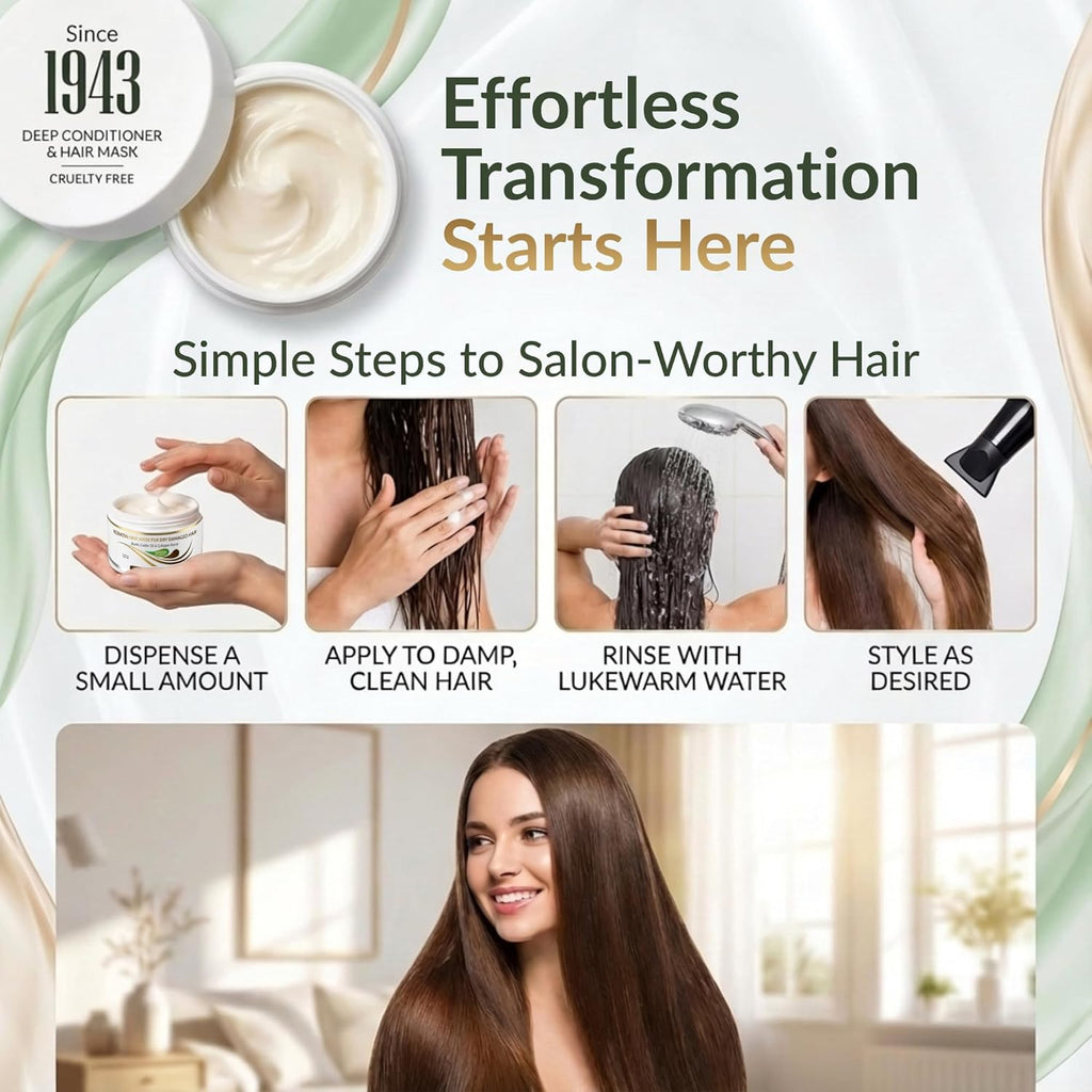 VITAMINS Keratin Hair Mask - Deep Conditioning Treatment for Dry, Damaged Hair | 13.5 Fl Oz