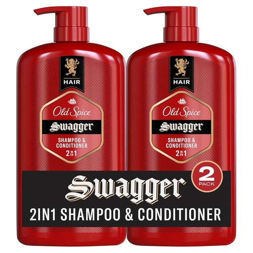 Old Spice 2-in-1 Shampoo & Conditioner - Swagger Cedarwood Lime Scent | Healthier, Fuller Hair, 29.2 Fl Oz Twin Pack