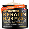 SUNATORIA Keratin Hair Mask - Deep Repair for Dry, Damaged Hair | Hydrolyzed Keratin, Argan Oil, 8.5 fl oz