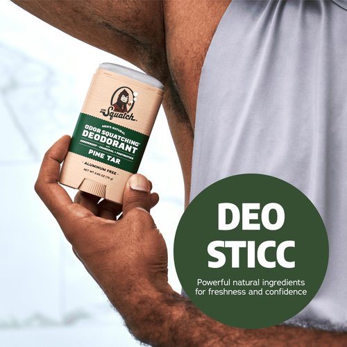 Dr. Squatch Manly Soap and Deodorant Variety Pack - Handmade with Organic Oils, Aluminum-Free - Wood Barrel Bourbon and Pine Tar - Natural Men's Care Bundle